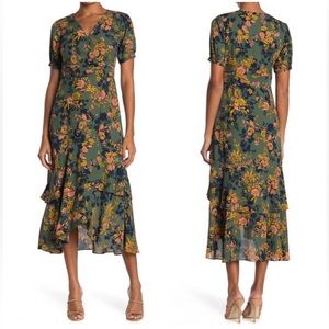 Nanette Lenore Green Floral Wrap Dress